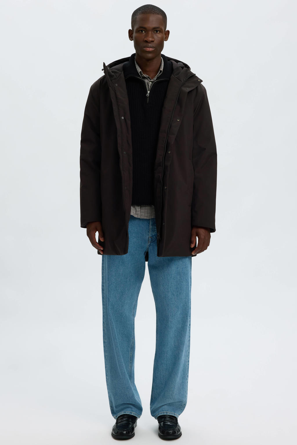 Selected winterparka - zwart
