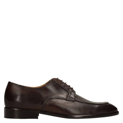 Manfield leren veterschoenen zwart