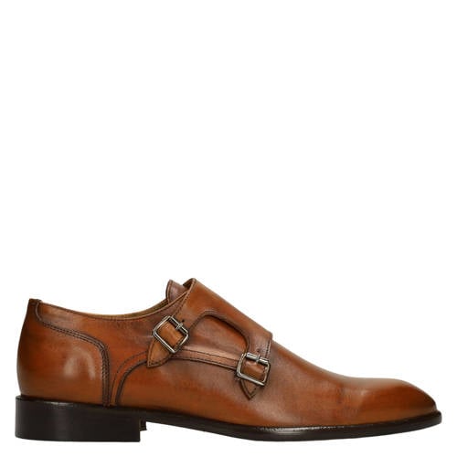 Manfield leren veterschoen cognac