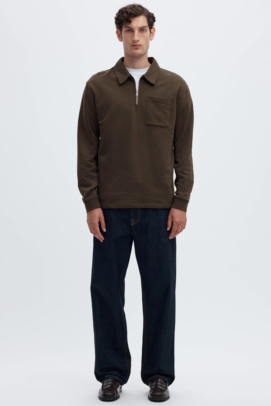 Selected regular fit trui - bruin