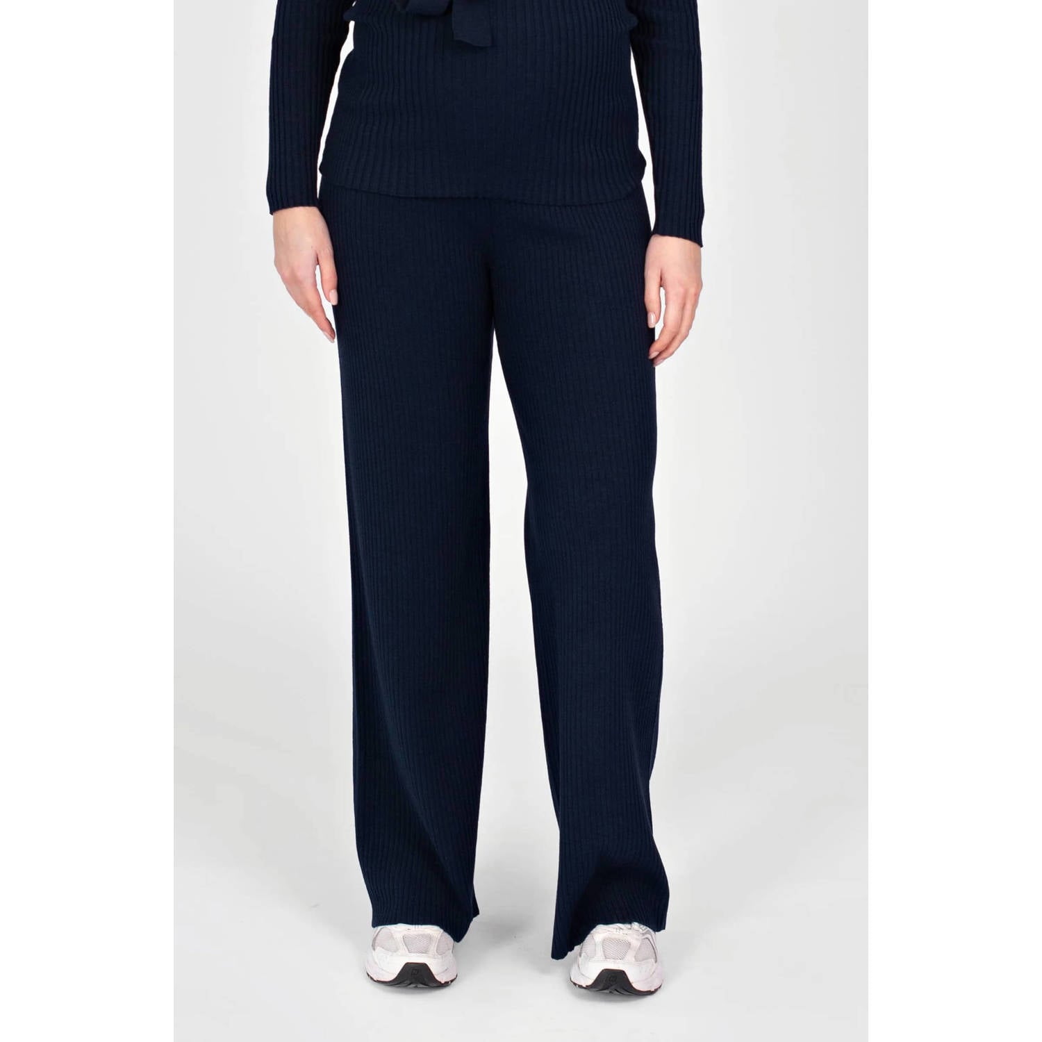 LOVE2WAIT wide leg zwangerschapsbroek marineblauw