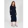 LOVE2WAIT midi zwangerschapsjurk met split - marineblauw