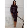 LOVE2WAIT zwangerschaps midi jurk met glitters - zwart