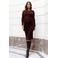 LOVE2WAIT zwangerschaps gebreide midi jurk met ceintuur en split - donkerbruin