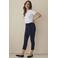 Lady Day high waist straight leg travelstof broek - blauw
