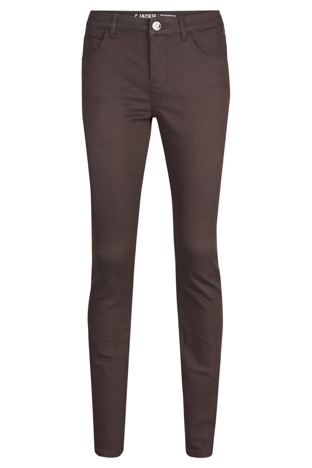 Miss Etam slim fit casual broek - donkerbruin
