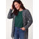 Miss Etam Plus gebreid vest met print - donkerblauw