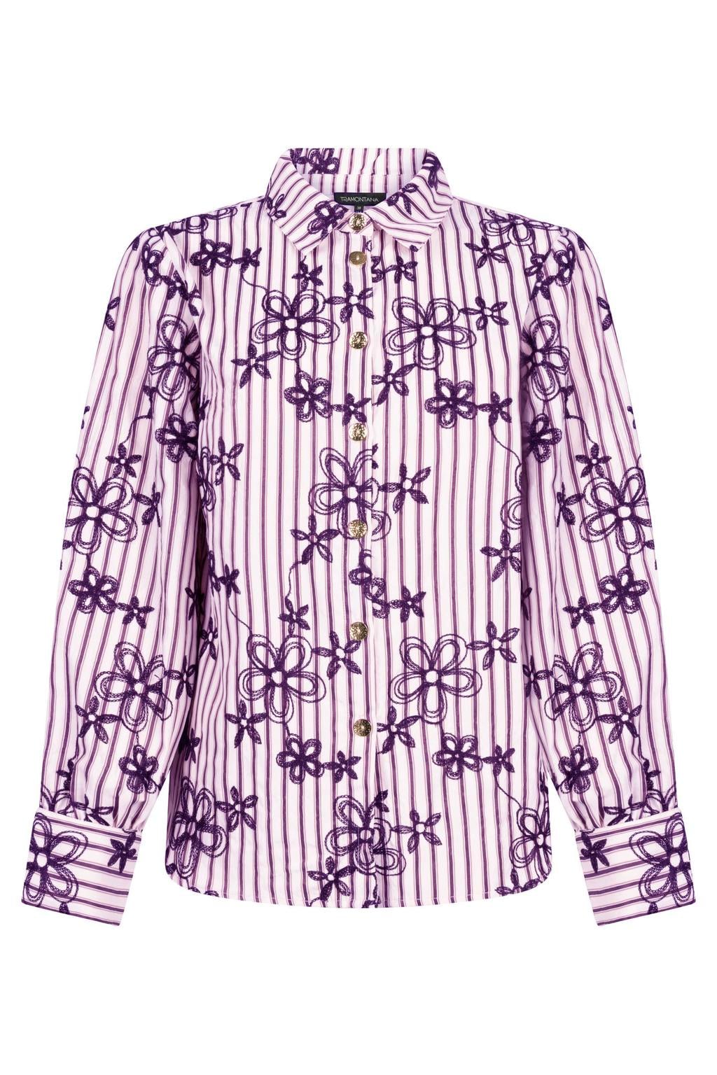Tramontana gebloemde blouse - paars