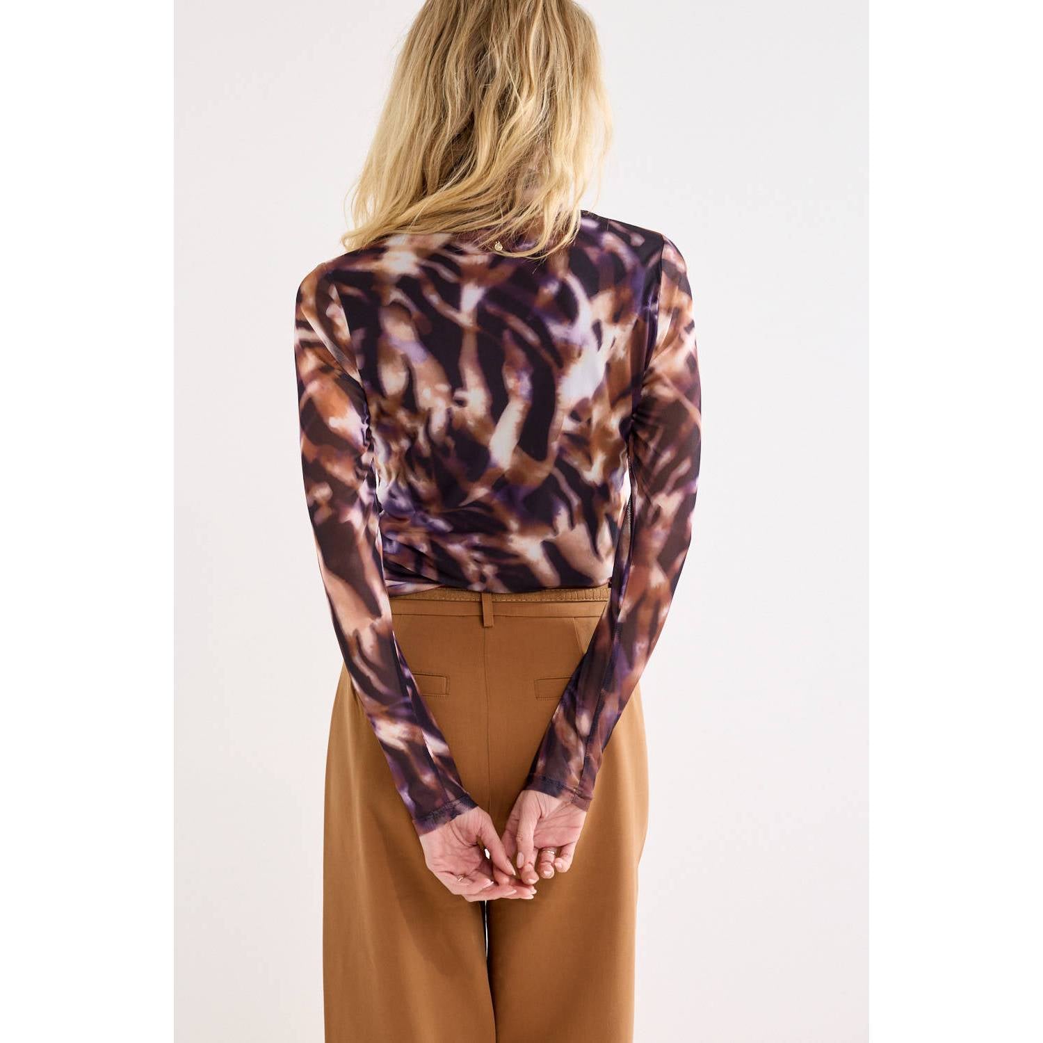 Tramontana top met print paars