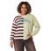 Colourful Rebel Curve Plus Size gestreepte top - bruin/groen