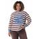 Colourful Rebel Curve Plus Size gestreepte top - bruin/wit/blauw