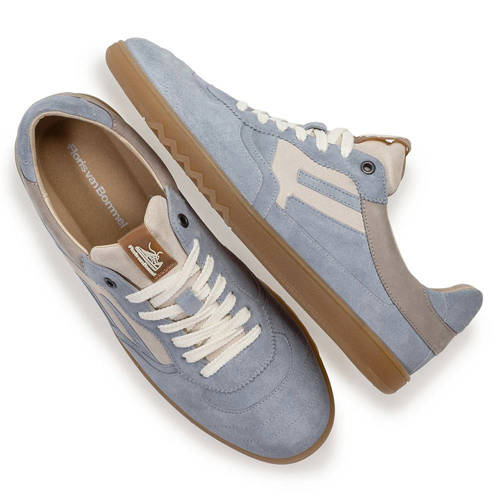Floris van Bommel De Zaler 04.02 suède sneaker licht blauw