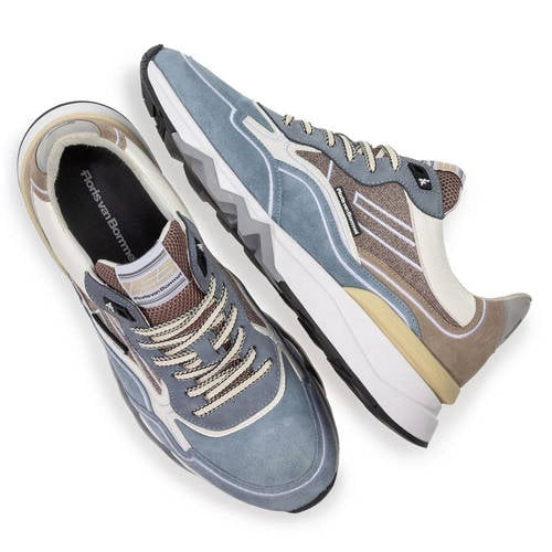 Floris van Bommel De Zager 03.02 suède sneakers lichtblauw