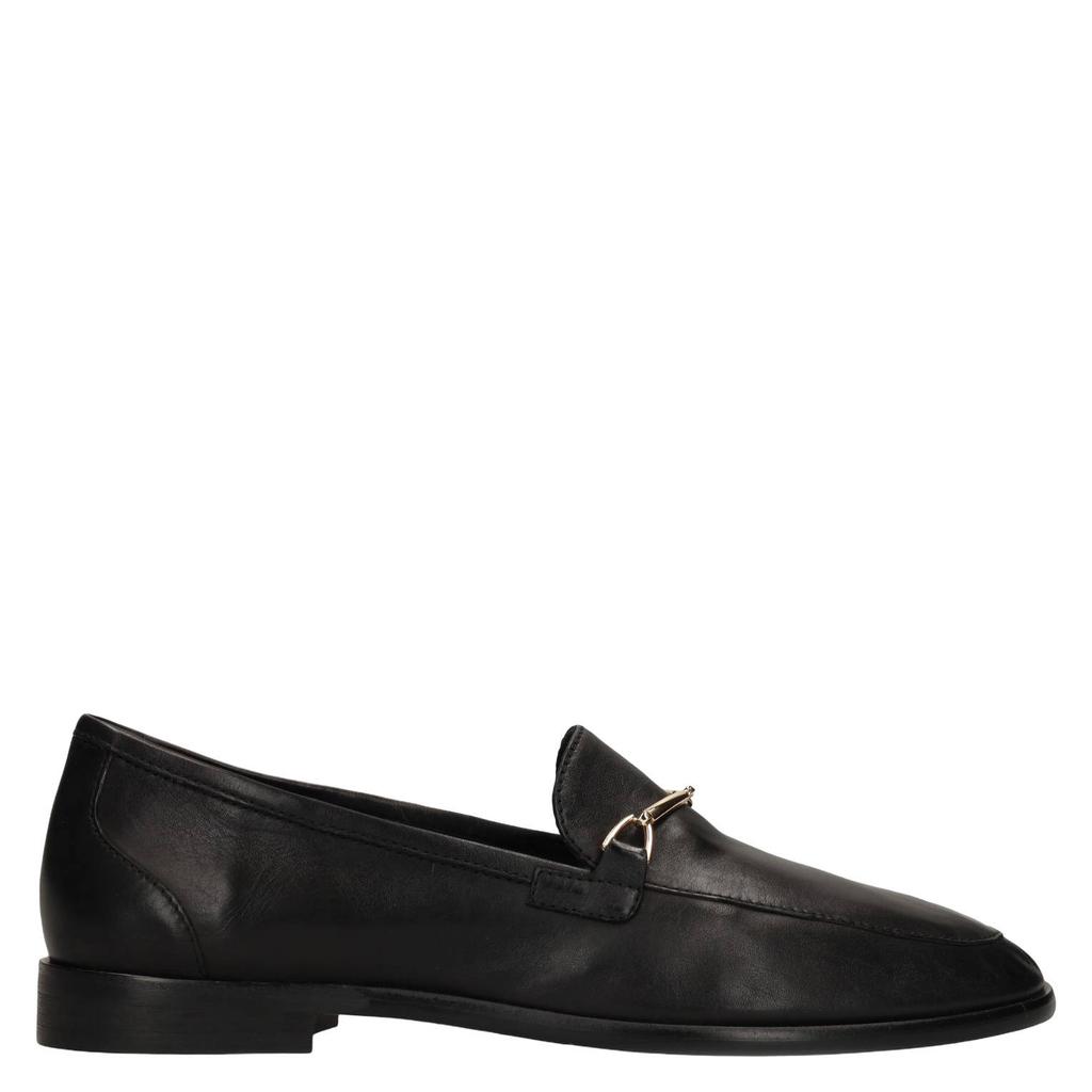 Zwarte dames Manfield leren loafers -