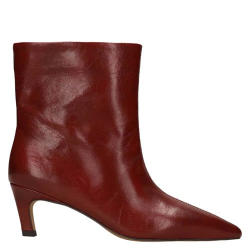 Manfield leren enkellaarzen bordeaux
