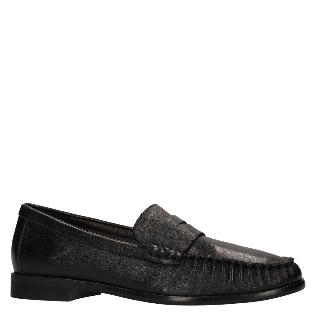 Zwarte dames Manfield leren loafers -