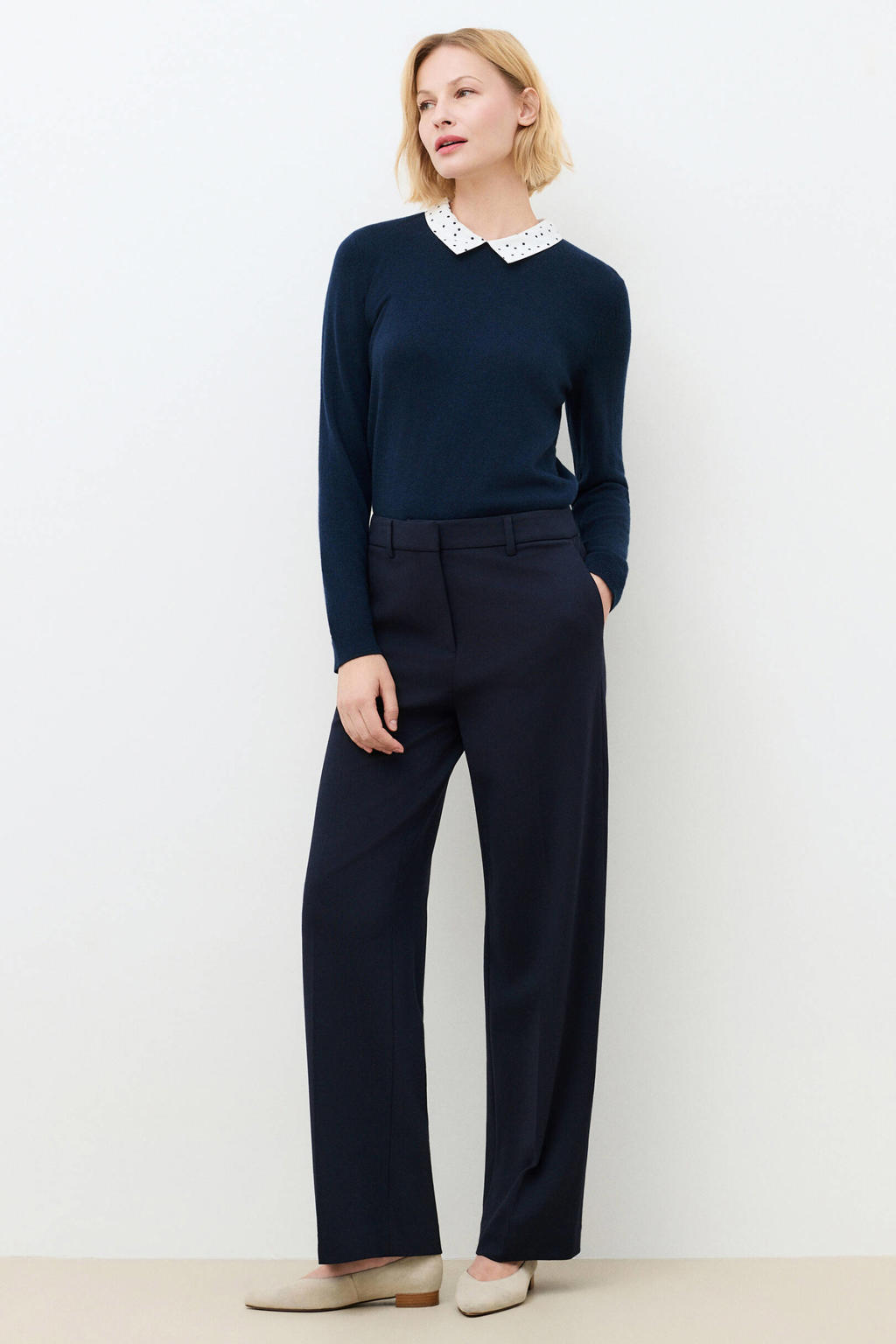 Caroll straight leg broek - marineblauw