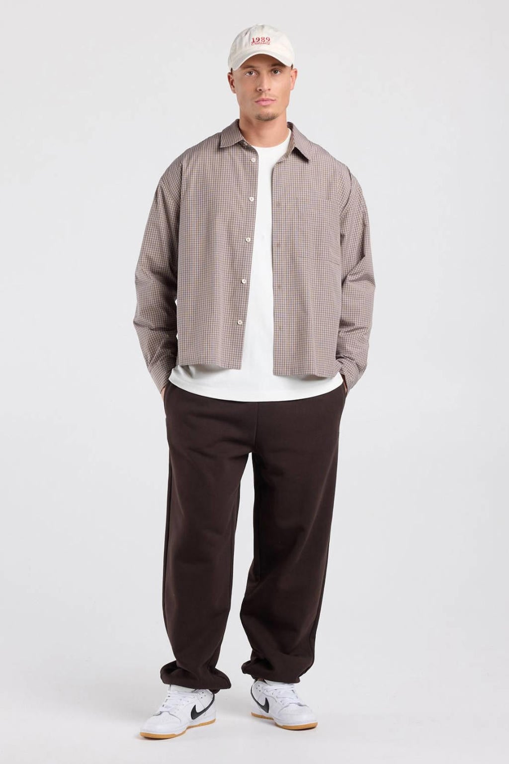 America Today relaxed fit geruit overhemd - donkerblauw/khaki