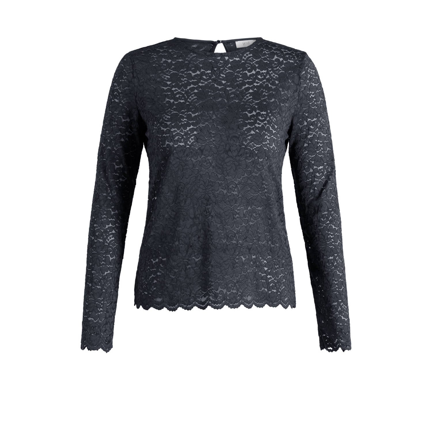Yest Curve Plus Size kanten top grijs