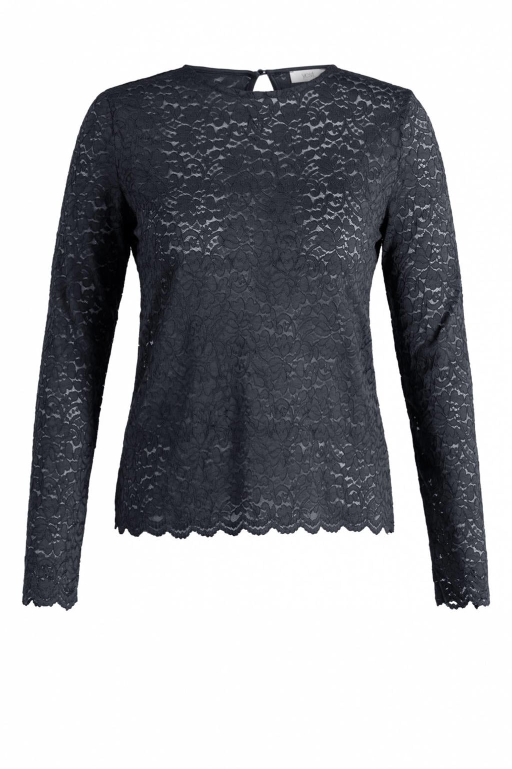 Yest Curve Plus Size kanten top - grijs
