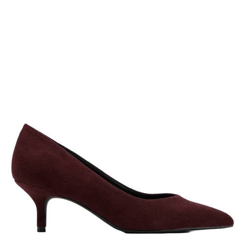Graceland suède pumps met hak bordeaux