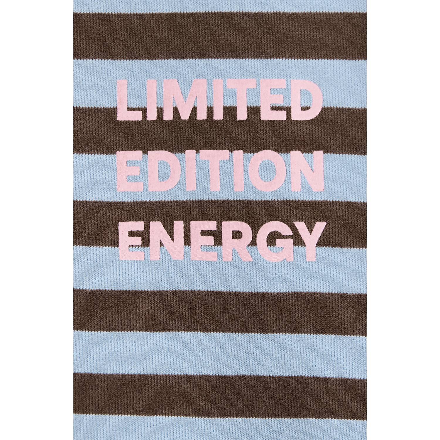 Mango Kids gestreepte sweater met tekst bruin blauw