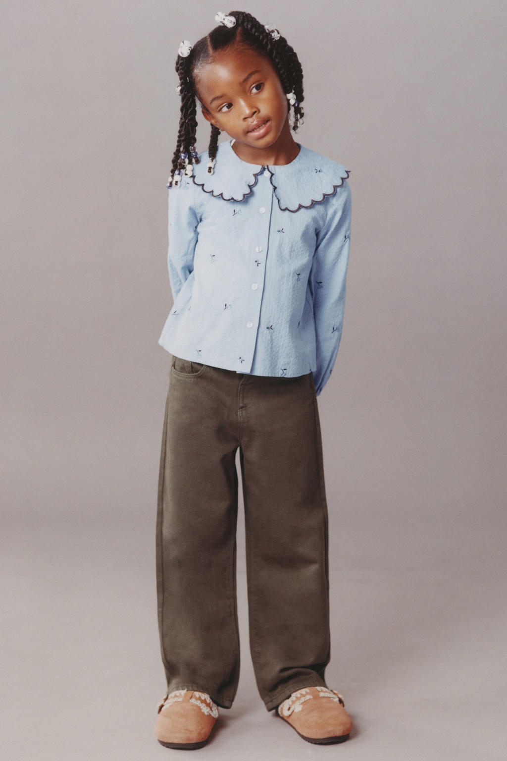 Mango Kids blouse met print - lichtblauw