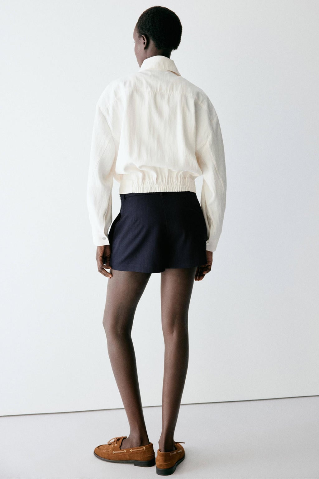 Mango skort met krijtstreep - marineblauw
