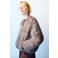 Mango Kids gebloemde gewatteerde jas - bruin/ecru/blauw