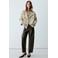 Mango imitatieleren barrel broek - bruin/groen
