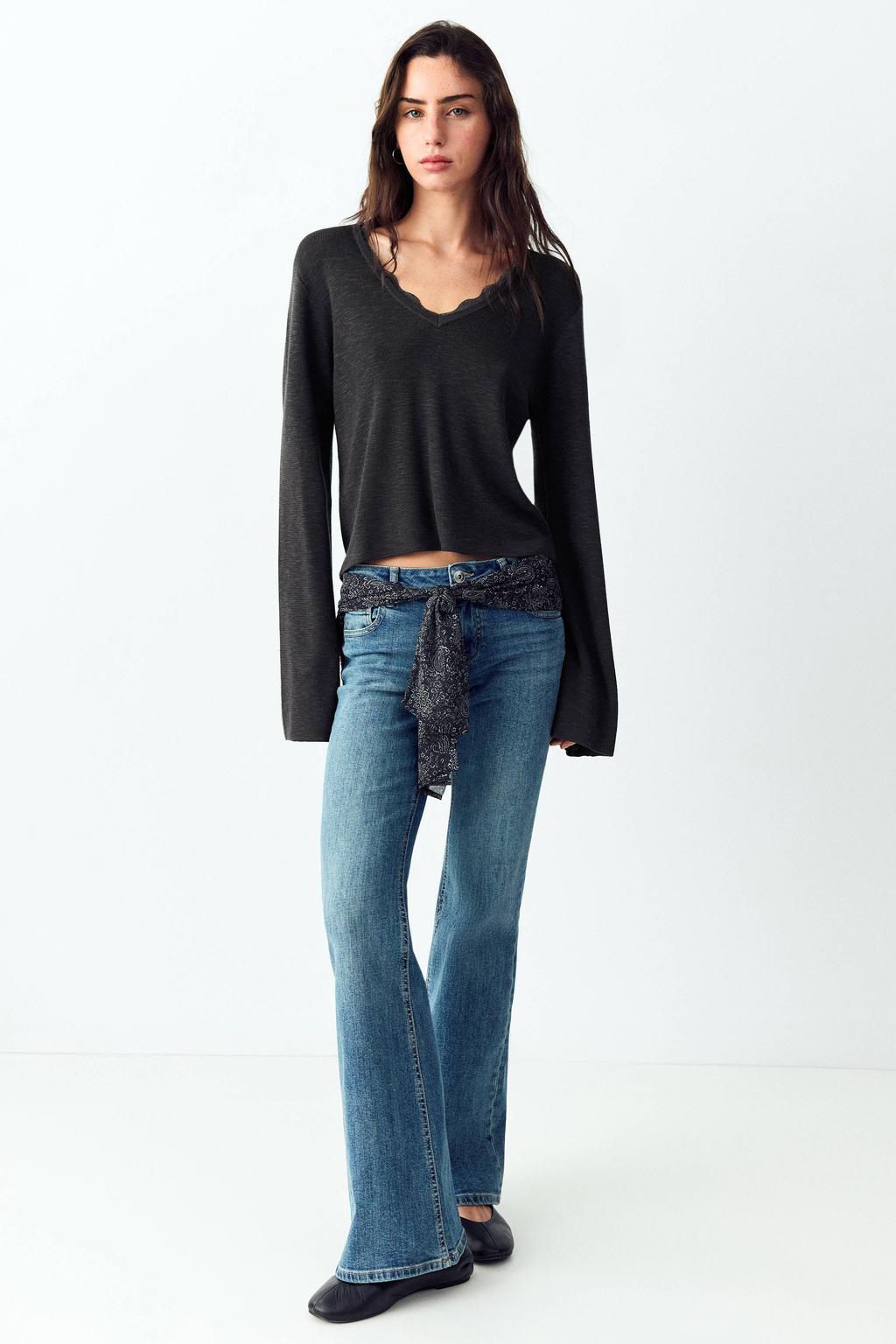 MANGO TEEN gebreide top - antraciet