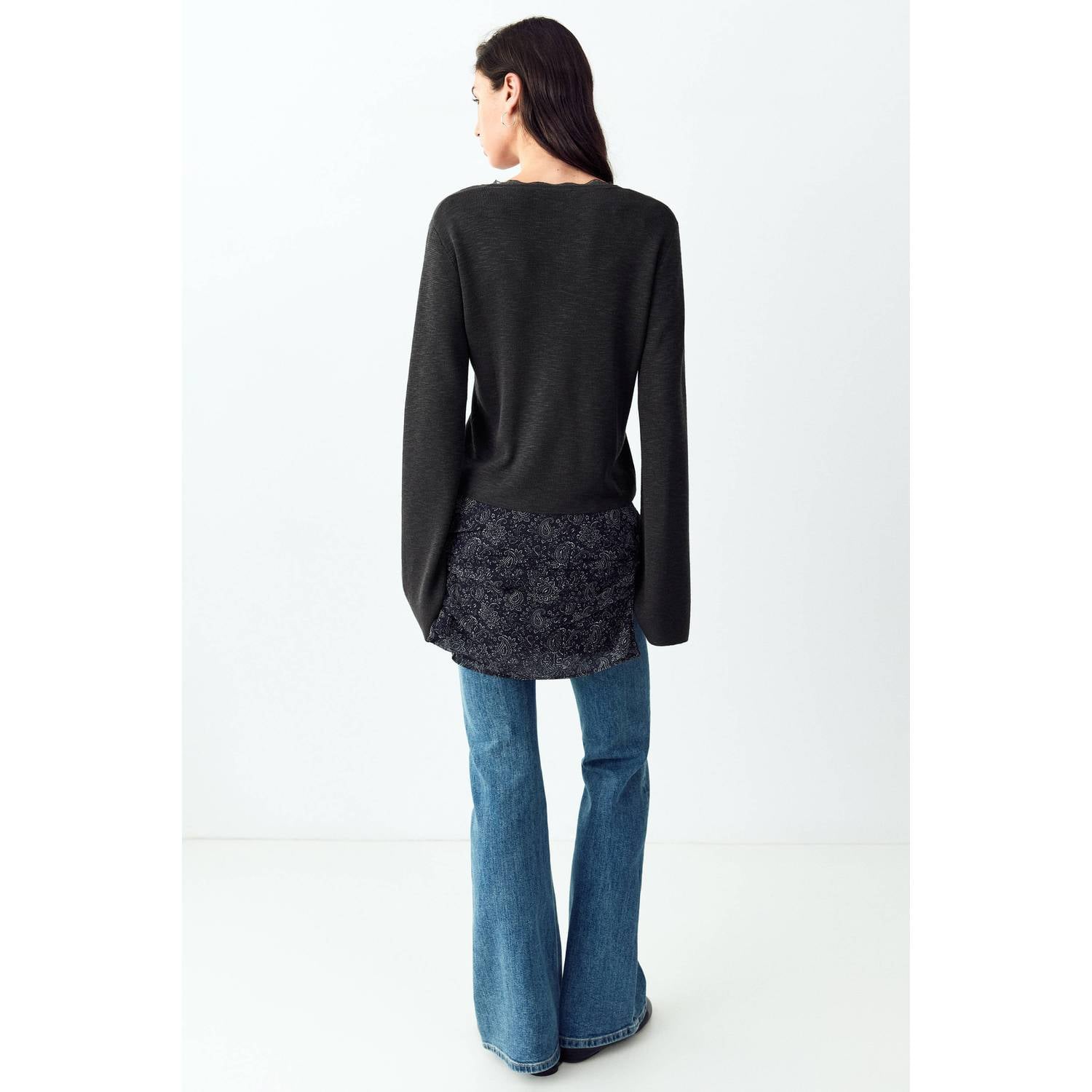 MANGO TEEN gebreide top antraciet