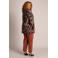 Colletta Plus Size top met print - zwart/bruin