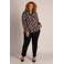Colletta Plus Size blouse met print - bruin/zwart