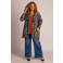 Colletta Plus Size regular blazer met print - bruin/zwart