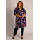 Colletta Plus Size jurk met col en print - zwart/paars