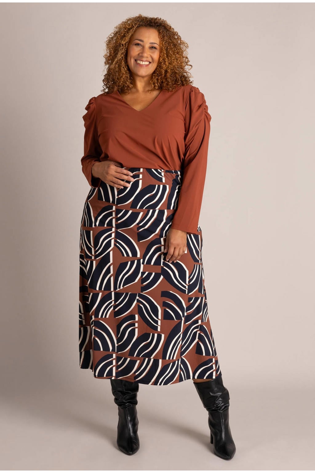 Colletta Plus Size top - bruin