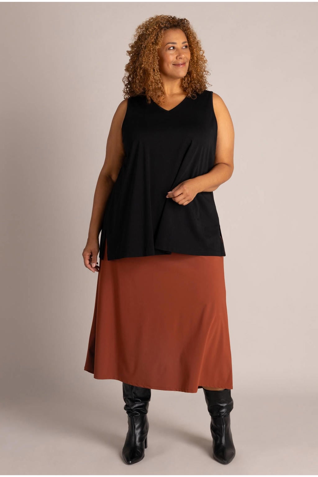 Colletta Plus Size top - zwart