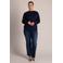 Yest Curve Plus Size flared jeans - dark blue denim