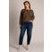 Yest Curve Plus Size cropped jeans - donkerblauw denim