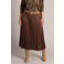 Yest Curve Plus Size A-lijn rok met ceintuur - roodbruin