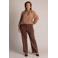 Yest Curve Plus Size suèdelook straight leg broek - bruin