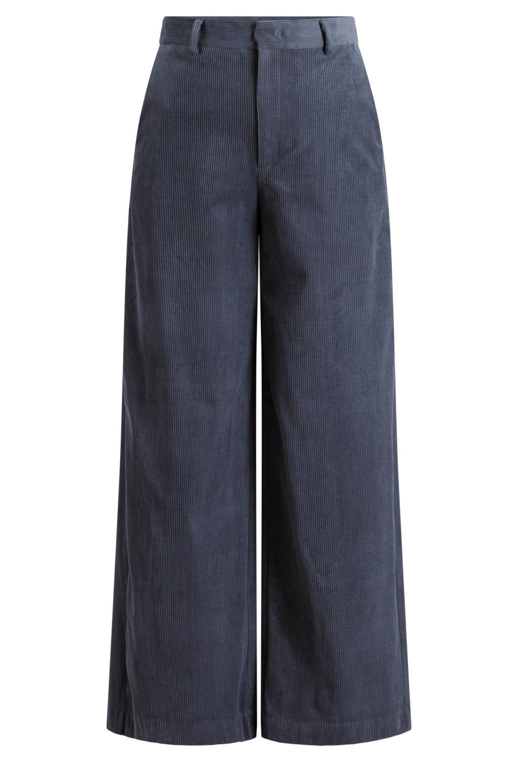 Yest Curve Plus Size wide leg broek met corduroy details - grijs