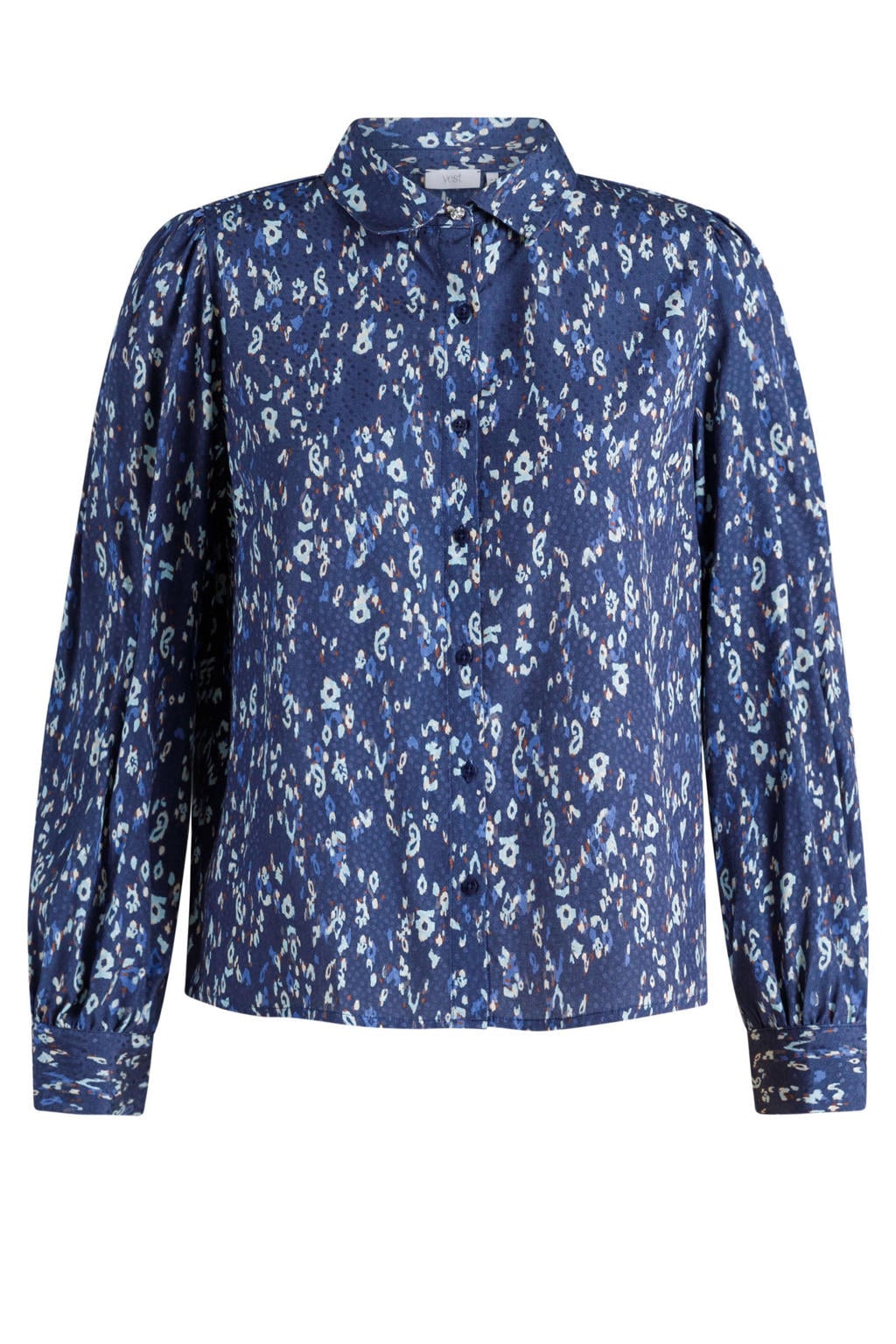 Yest Curve Plus Size blouse met print - blauw