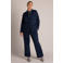 Yest Curve Plus Size travelstof regular fit blazer - donkerblauw