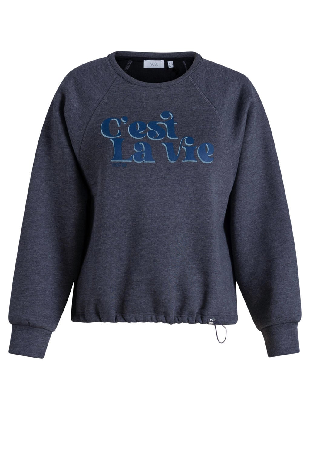 Yest Curve Plus Size sweater met print - grijs