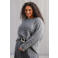 Yest Curve Plus Size gebreide kabeltrui met wol - grijs