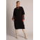 Yest Curve Plus Size gebreide midi jurk met wol - donkerbruin