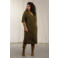 Yest Curve Plus Size gebreide midi jurk met wol - olijfgroen