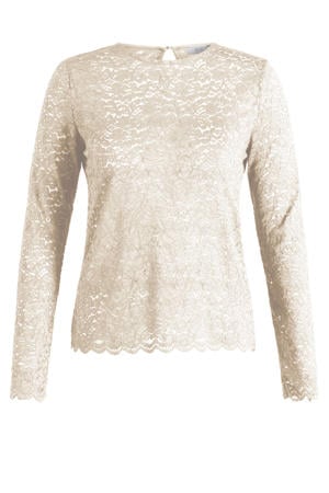 Plus Size kanten top - ecru